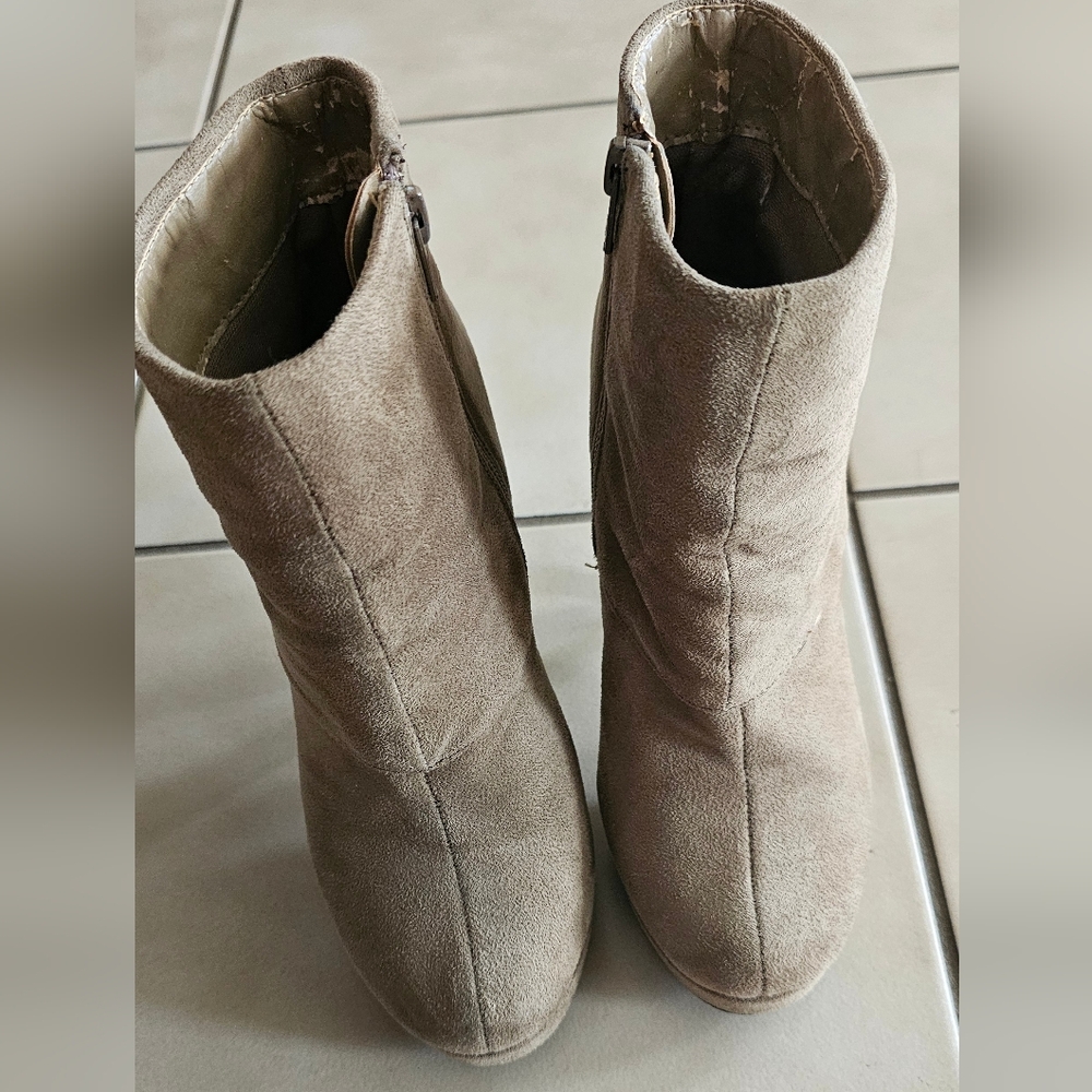 Wild Diva Taupe Ankle Booties